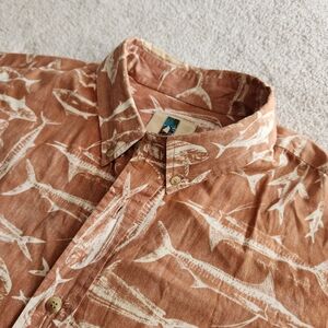 Rustic Tan Fish Print Casual Shirt